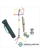 Bundle K&M 100/5 Notenpult-Set rainbow bunt mit Tasche 10012 + 2x Power Magnet + Bleistifthalter